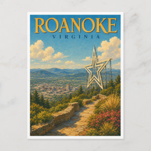 Roanoke Virginia Roanoke Star GeoSaga Postcard