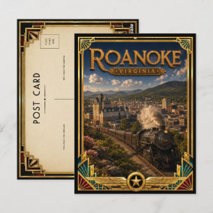 Roanoke Virginia Vintage Art Deco Golden Age Postcard
