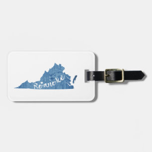 Roanoke Virginia Wood Grain Luggage Tag