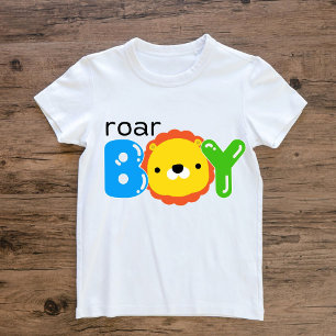 Roar Boy Cute Lion Safari Jungle Animal Kids Baby T-Shirt