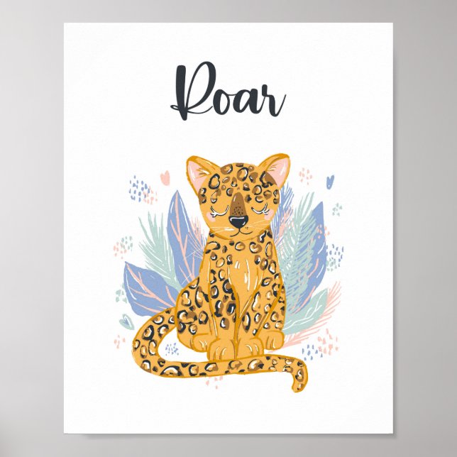 Roar Cheetah Leopard Nursery Art Poster (Front)