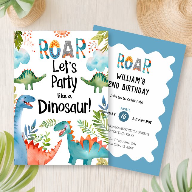 ROAR! Dinosaur Birthday Party Invitation (Creator Uploaded)