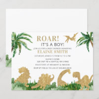 Roar Dinosaur Gender Neutral Baby Shower