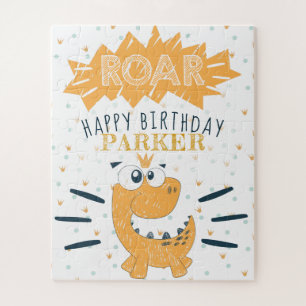 ROAR Dinosaur Happy Birthday personalized Jigsaw Puzzle