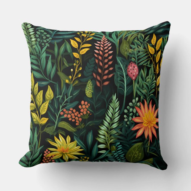 Roar & Explore Rainforest Botanical Cushion (Front)