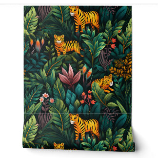 Roar & Explore Rainforest Botanical Wallpaper