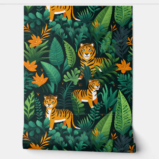 Roar & Explore Rainforest Botanical Wallpaper