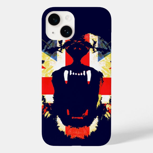 Roar Great British lion union jack iphone case (Back)