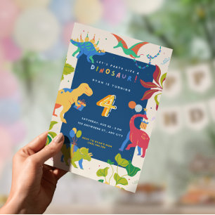 Roar I’m Four Boy Birthday Party Invite