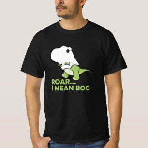 Roar I Mean Boo Cute Kawaii Halloween T-Rex Ghost T-Shirt