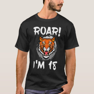 Roar I'm 18 Tiger Animal Themed Birthday Party Cel T-Shirt