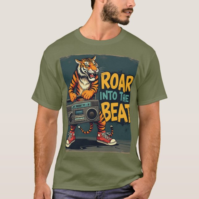 Roar into Beats – Wild Music-Inspired T-Shirt (Front)