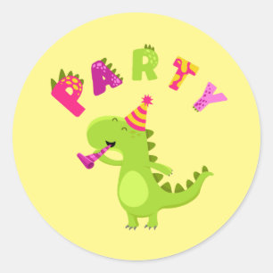 Roar into Fun with a Dino-Mite Party! Classic Round Sticker