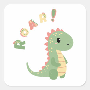 Roar into Fun with a Dino-Mite Party! Square Sticker