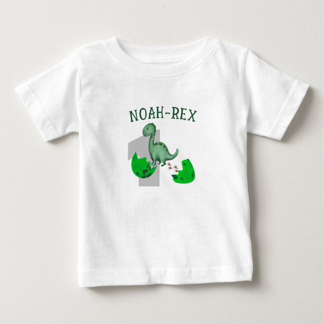 Roar into Fun With Dinosaur Kid's Birthday Shirt (Front)
