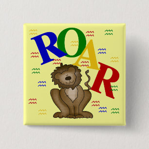 Roar Lion T-shirts and Gifts 15 Cm Square Badge