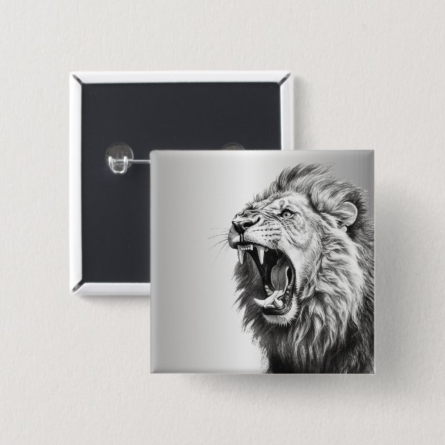 Roar of the Lion  15 Cm Square Badge (Front & Back)