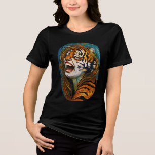Roar of the Wild Heart – Colourful Tigress      Tri-Blend Shirt
