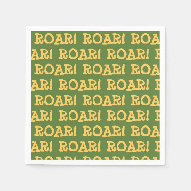 Roar Party Animals Birthday Napkin (Front)
