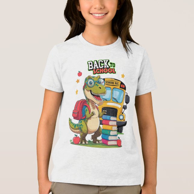 Roar-Ready for School – Dino Edition Tri-Blend Shirt (Front)