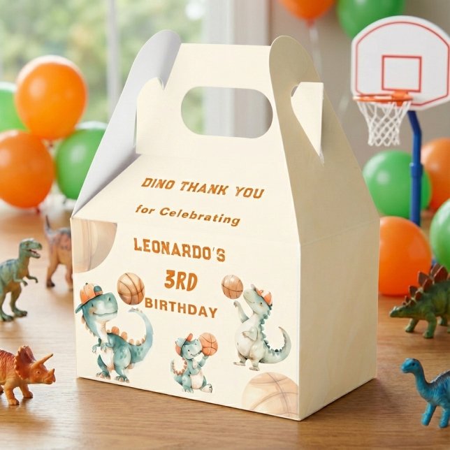 Roar & Score Basketball Dino Boy Birthday Party Favour Box (Creator Uploaded)