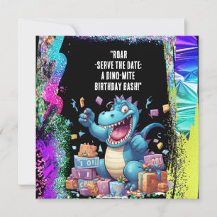  "Roar-Serve the Date: A Dino-Mite Birthday Bash!" Save The Date