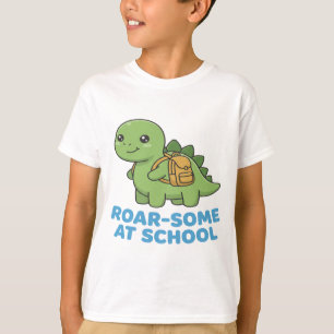 Roar-some at School Cute Dinosaur with Backpack T-Shirt