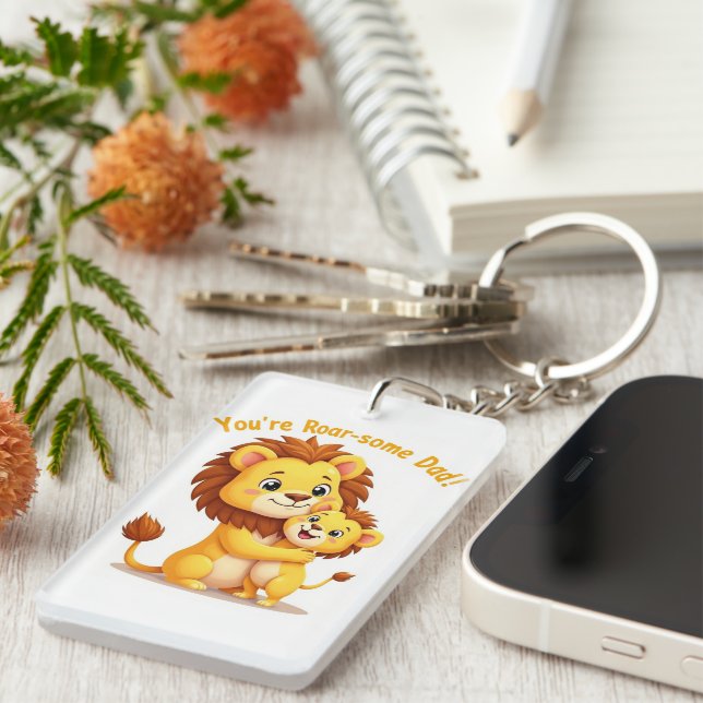 Roar-some Dad Keychain 🦁 Cute Father’s Day Gift (Front Right)