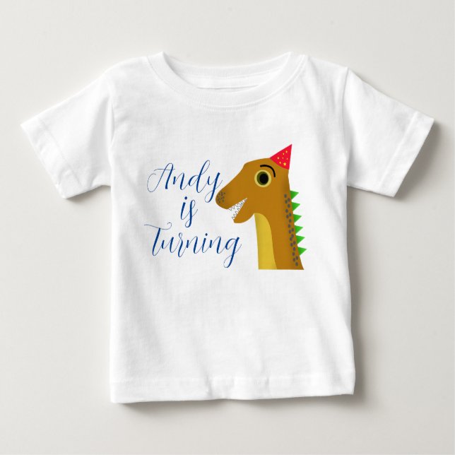 Roar-some Fun: Celebrating 1 year with T-Rex Baby T-Shirt (Front)