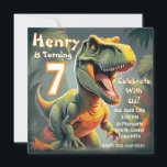 Roar T-Rex Dinosaur Kid's 7th Birthday Invitation<br><div class="desc">Rawr! This T-Rex design is sure to be a roaring hit at your child's dinosaur-themed birthday celebration. Utilise the design tool to effortlessly customise all the details,  and don't forget to add any special instructions on the back.
generativecontent</div>