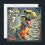 Roar T-Rex Dinosaur Kid's 7th Birthday Invitation<br><div class="desc">Rawr! This T-Rex design is sure to be a roaring hit at your child's dinosaur-themed birthday celebration. Utilise the design tool to effortlessly customise all the details,  and don't forget to add any special instructions on the back.
generativecontent</div>