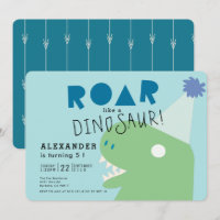 ROAR T-Rex Dinosaur Light Blue Boy's Birthday