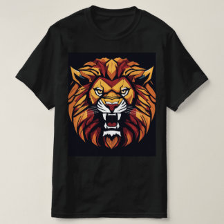 "Roar with Confidence: Bold Lion Printed T-Shirt f
