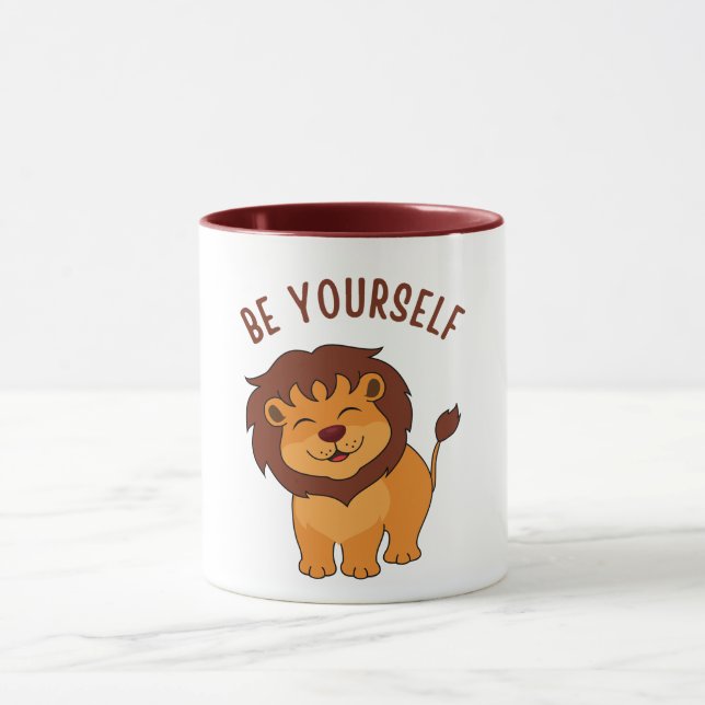 "Roar with Pride: Be Yourself Lion Mug for Kids" (Center)