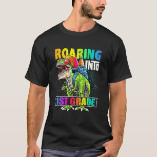 Roaring 1st Grade Dinosaur Back To School Backpack T-Shirt