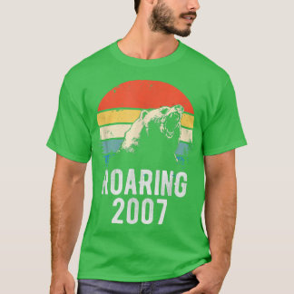 Roaring 2007 Vintage Retro Sunset Bear Animal 15th T-Shirt