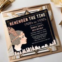 Roaring 20's 1920s Style Birthday Invitation