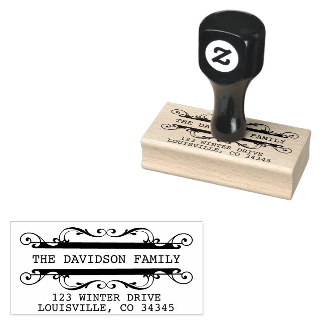Roaring 20s Art Deco Custom Return Address  Rubber Stamp (Stamped)