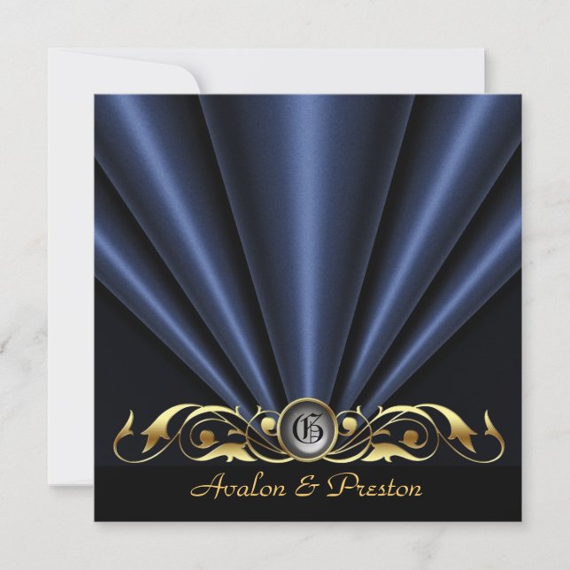 Roaring 20's Black Art Deco Bridal Shower Invitation (Front)