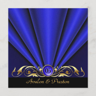 Roaring 20's Blue Art Deco Bridal Shower Invitation