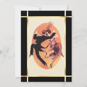 Roaring 20's Dancing Couple Cocktail Party Invitation