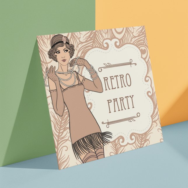 Roaring 20's Flapper Girl Retro Party Invitation (Creator Uploaded)