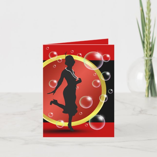 Roaring 20's Flapper Girl Thank You Cards (Front)