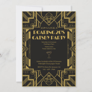 Roaring 20s Gatsby Party Birthday invitation