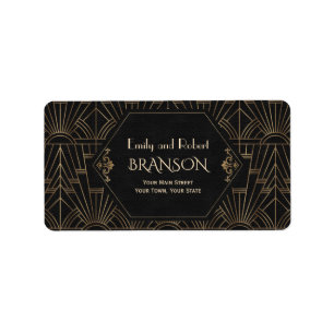 Roaring 20s Great Gatsby Art Deco Wedding Address Label