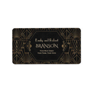 Roaring 20s Great Gatsby Art Deco Wedding Address Label