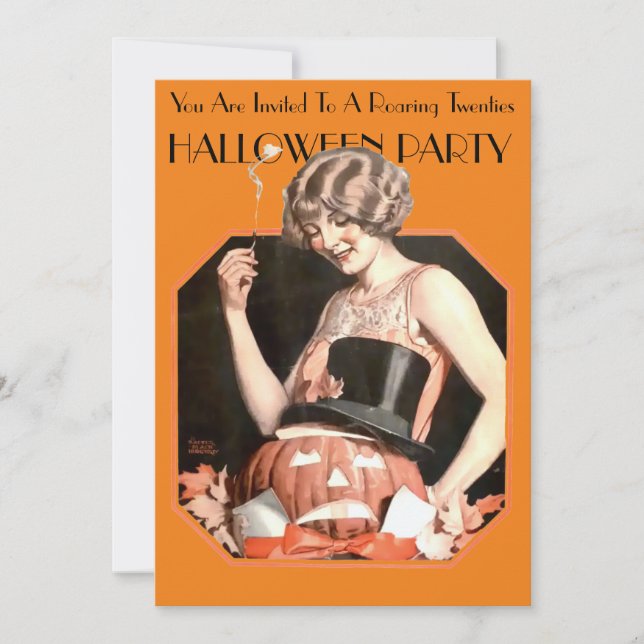 Roaring 20's Halloween Party Invitation Template (Front)