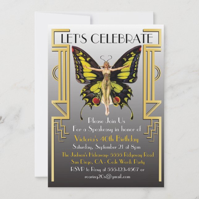 Roaring 20's Invitation (Front)