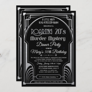 Roaring 20s Murder Mystery Invitation