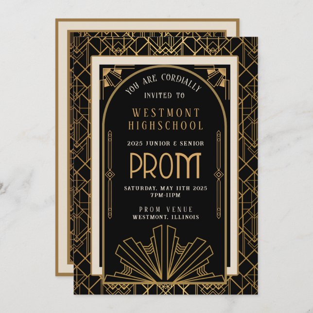 Roaring 20's Prom Invitation (Front/Back)